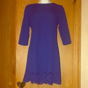 Royal Blue Shift Dress with detailed hem 🦋